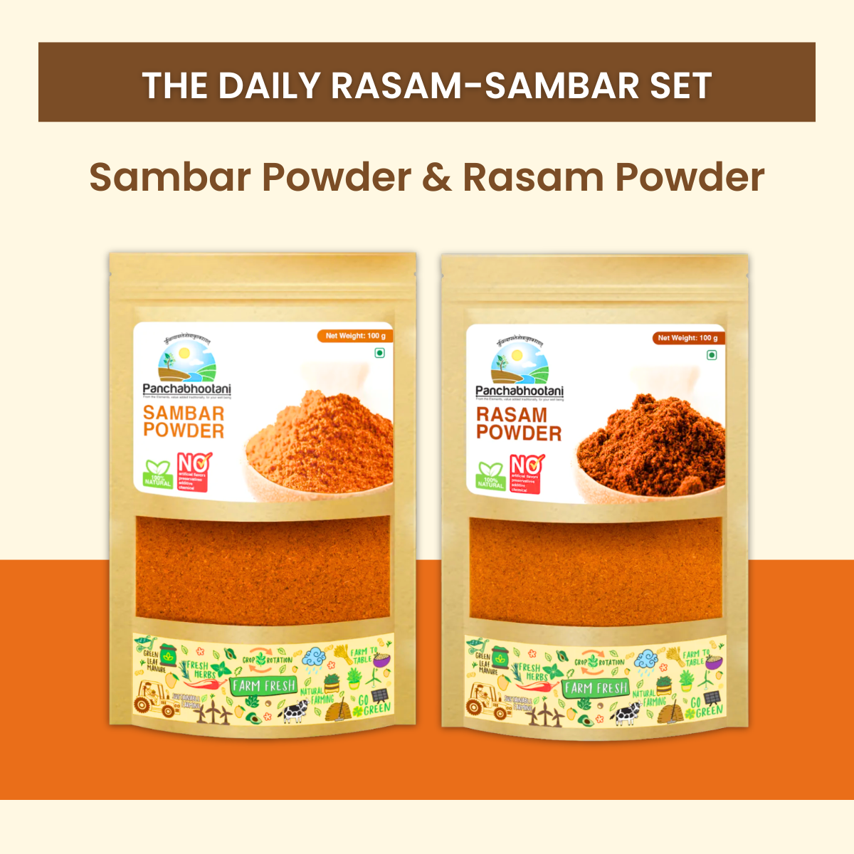 Panchabhootani Combo Pack 1 - Sambar Powder + Rasam Powder