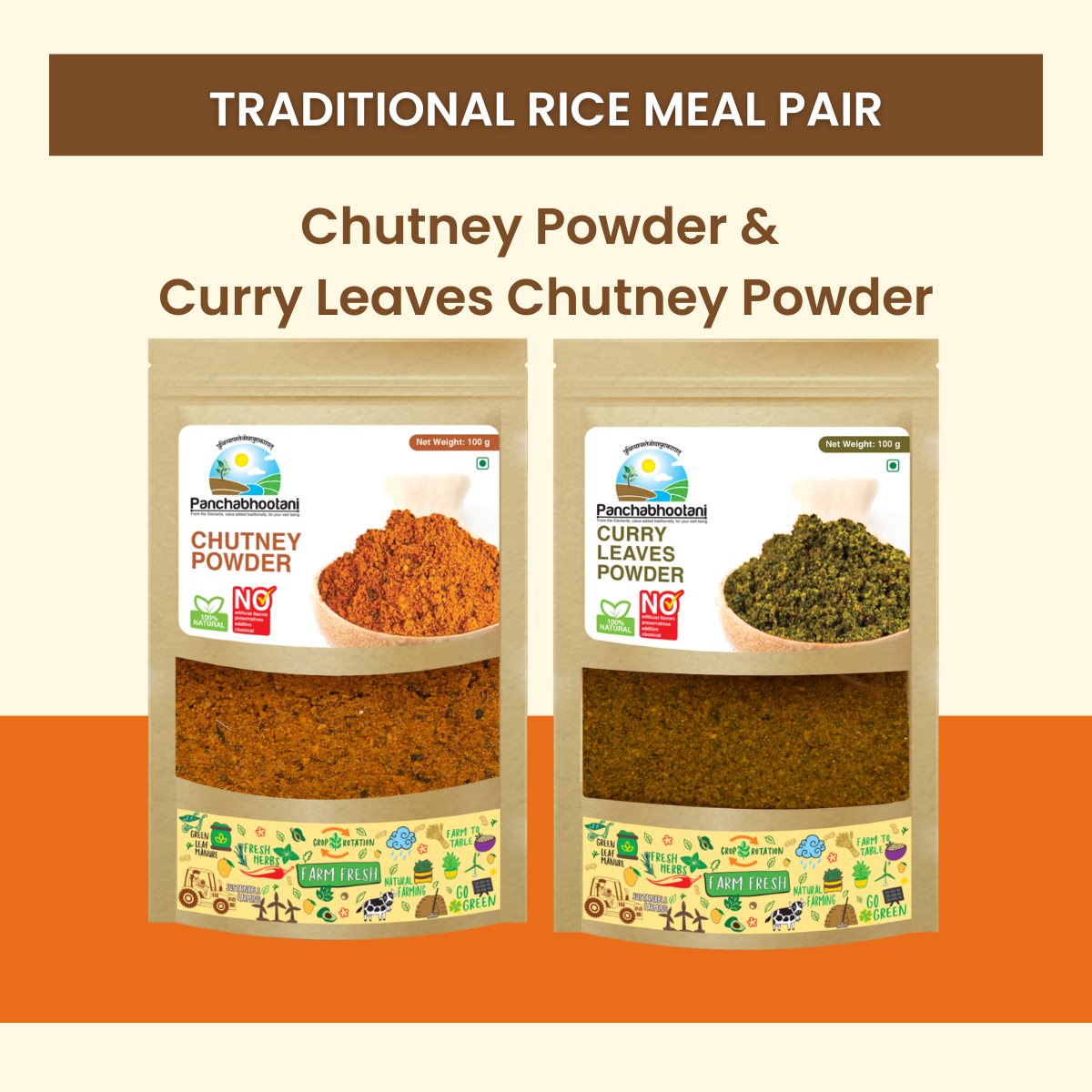 Panchabhootani Combo Pack 8 - Chutney Powder + Curry Leaves Chutney Powder