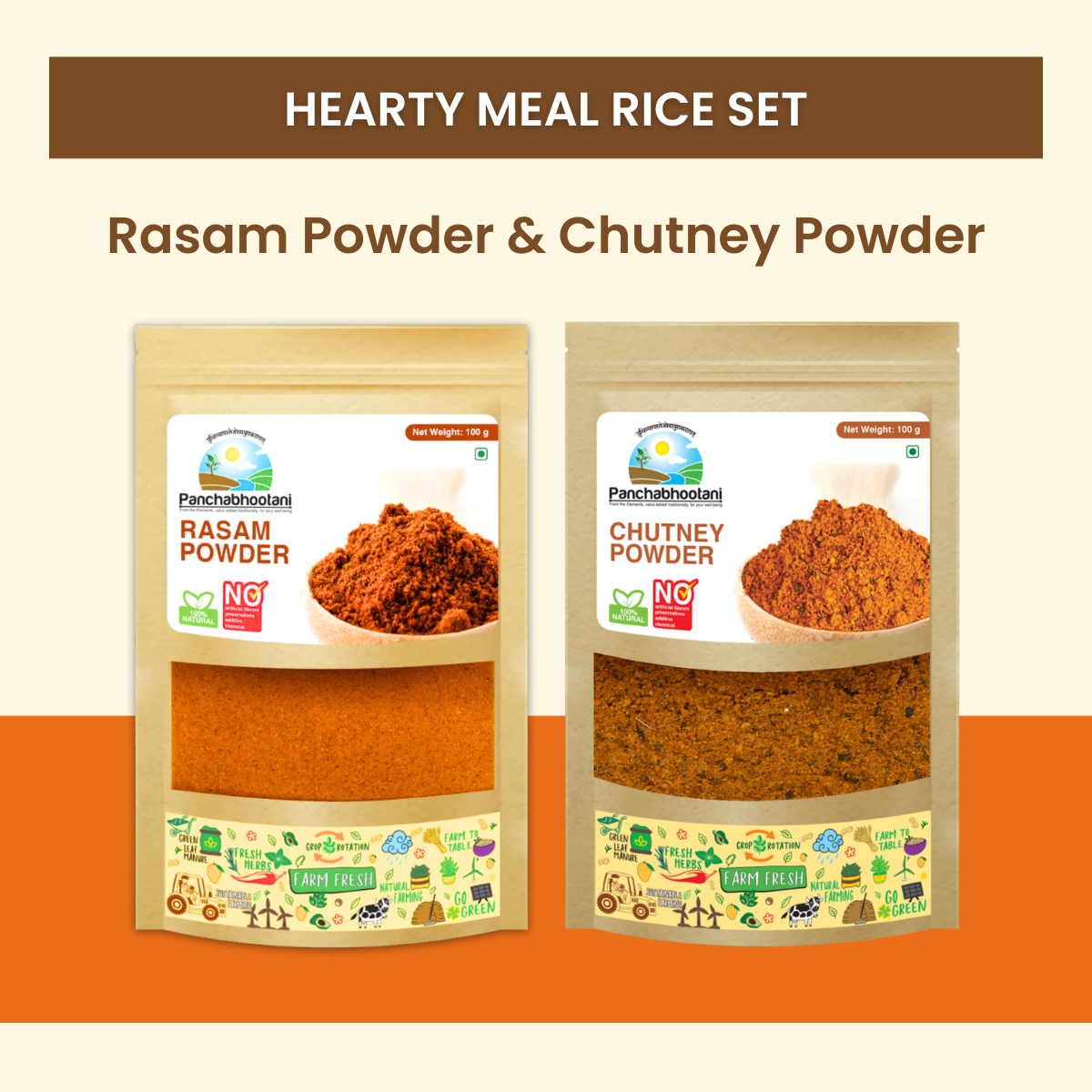 Panchabhootani Combo Pack 10 - Rasam Powder + Chutney Powder