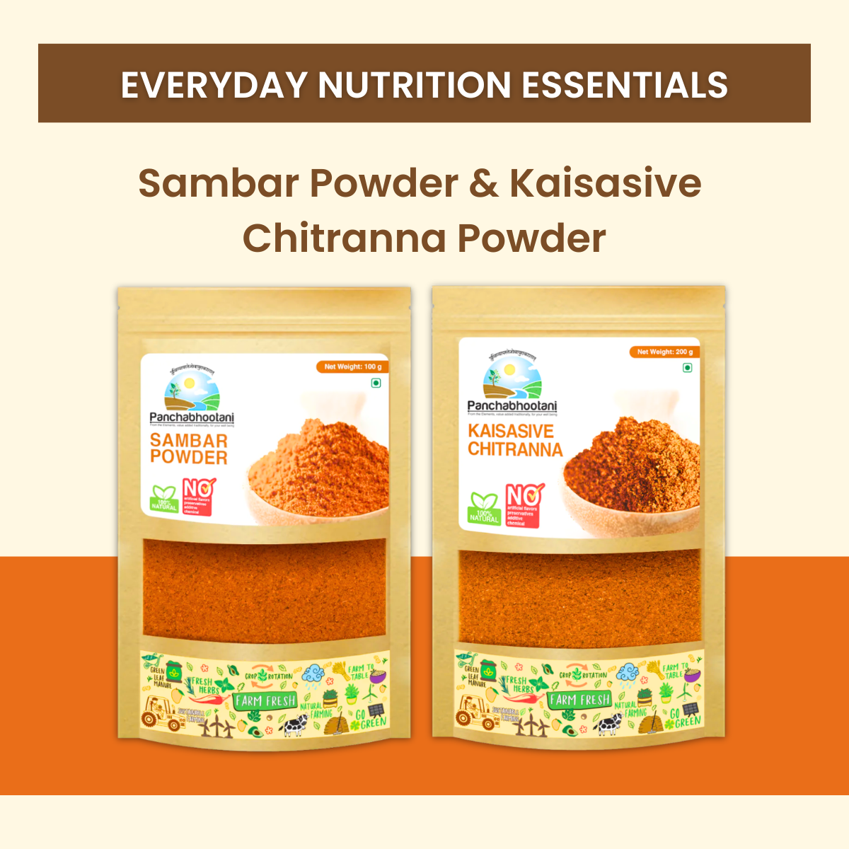 Panchabhootani Combo Pack 21 - Sambar Powder + Kaisasive Chitranna Powder