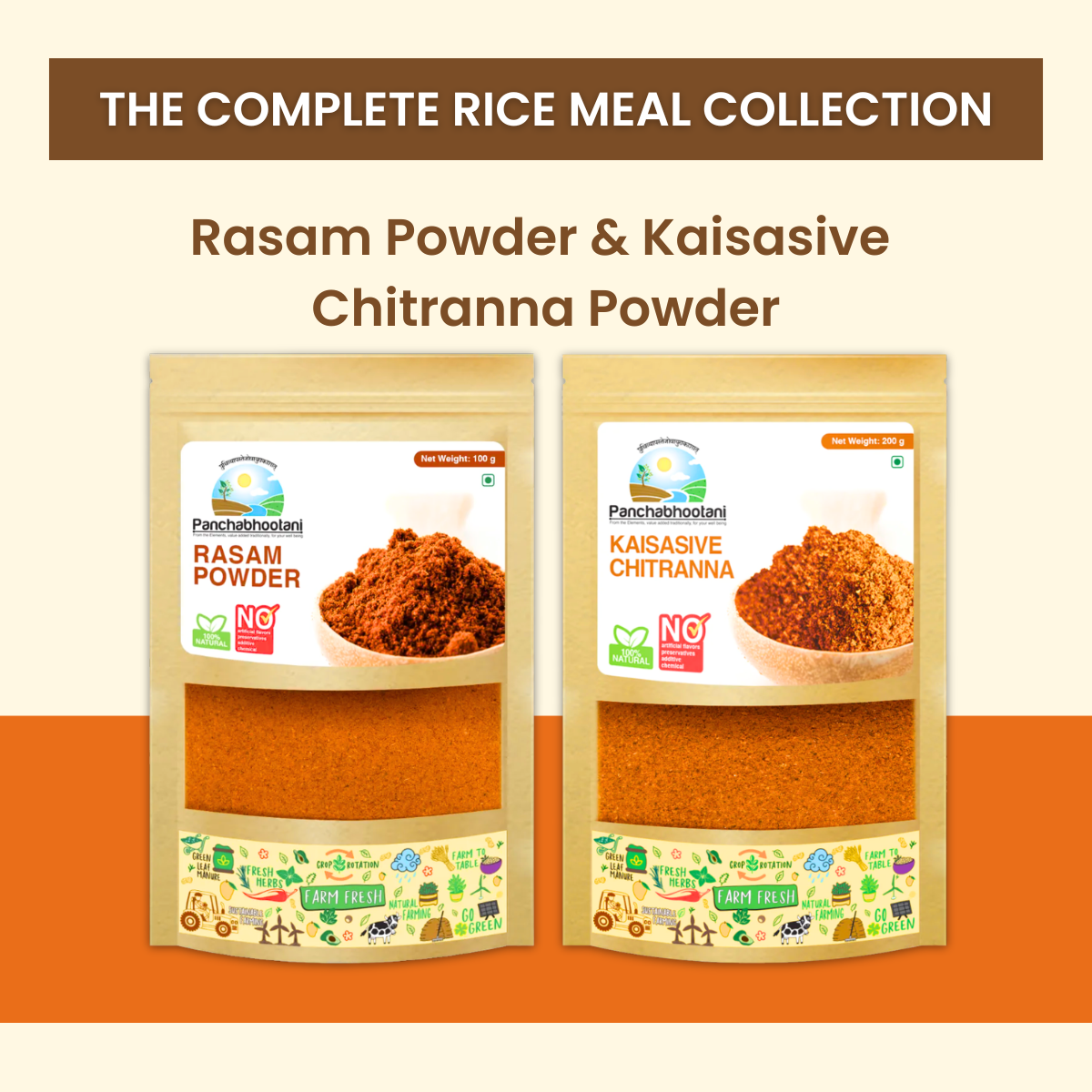 Panchabhootani Combo Pack 25 - Rasam Powder + Kaisasive Chitranna Powder