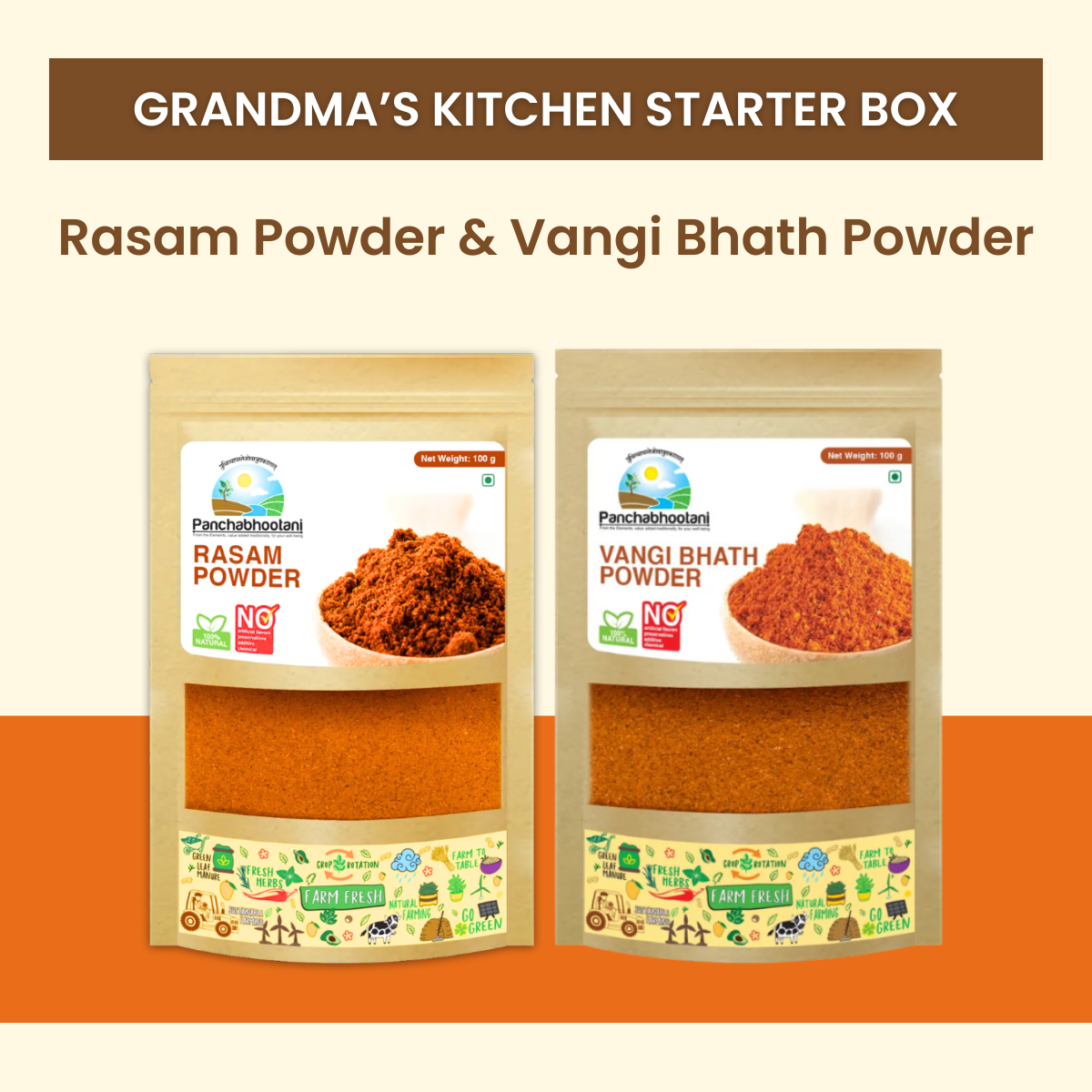 Panchabhootani Combo Pack 26 - Rasam Powder + Vangi Bhath Powder