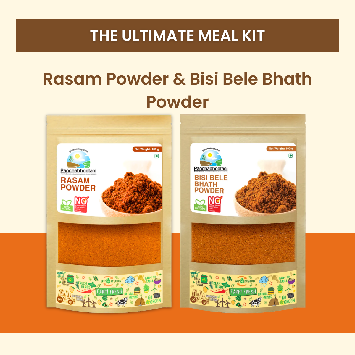 Panchabhootani Combo Pack 27 - Rasam Powder + Bisi bele bath Powder